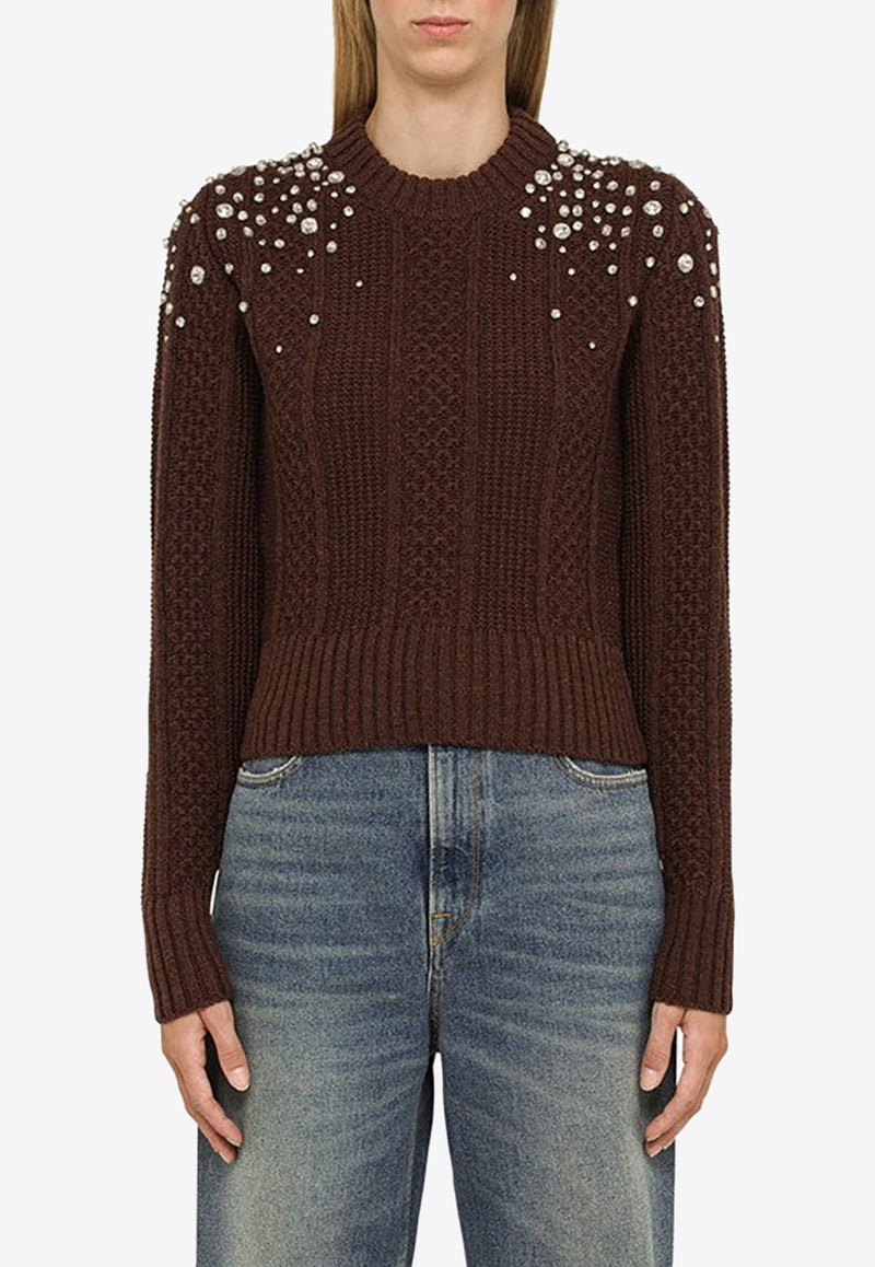 Golden Goose DB Rhinestone-Embellished Wool Sweater GWP01165P001320/N_GOLDE-40247