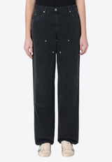 Golden Goose DB Straight-Leg Washed Jeans Black GWP01942P001921/Q_GOLDE-90100