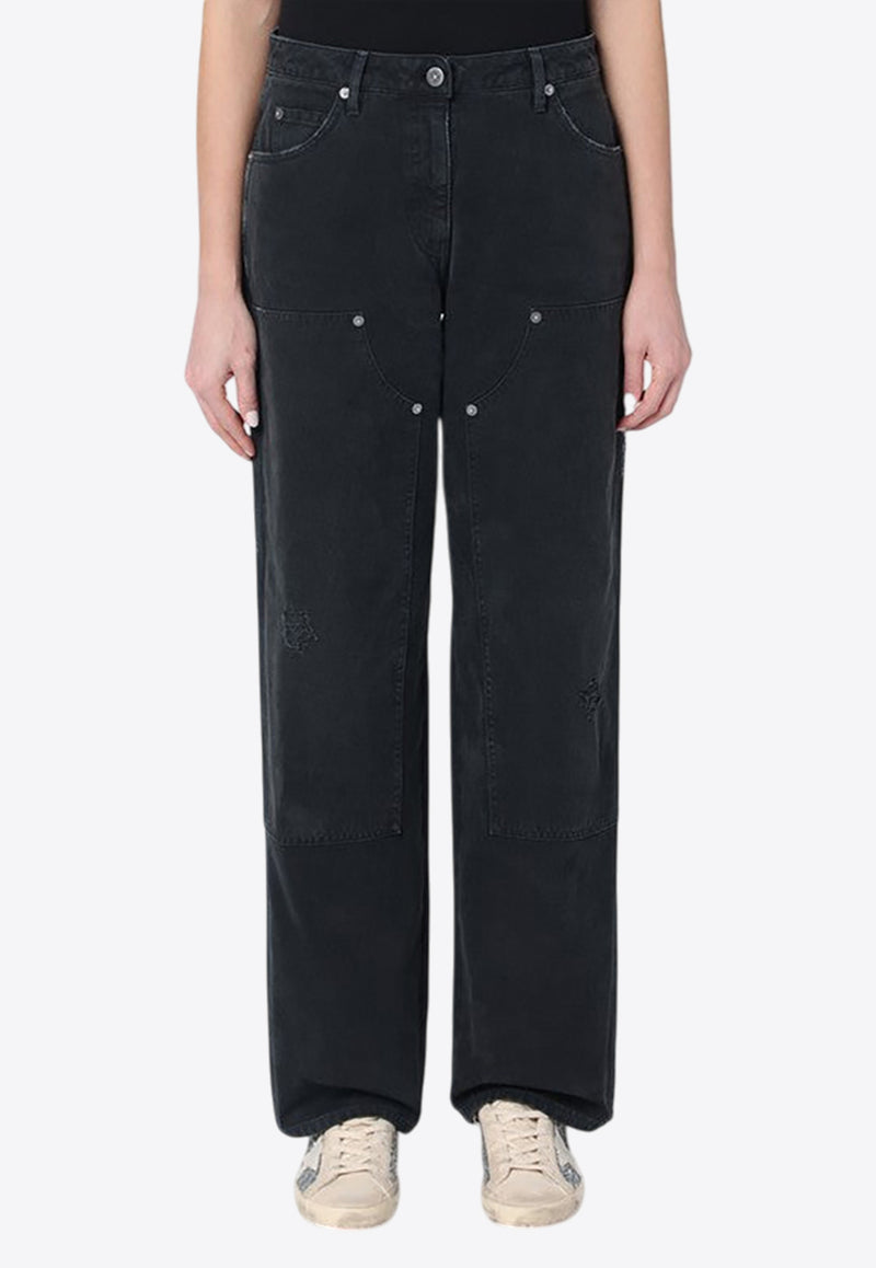 Golden Goose DB Straight-Leg Washed Jeans Black GWP01942P001921/Q_GOLDE-90100