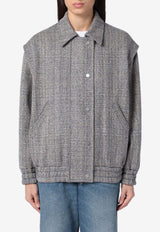 Golden Goose DB Herringbone Wool-Blend Zip-Up Jacket Blue GWP01952P001617/P_GOLDE-82696