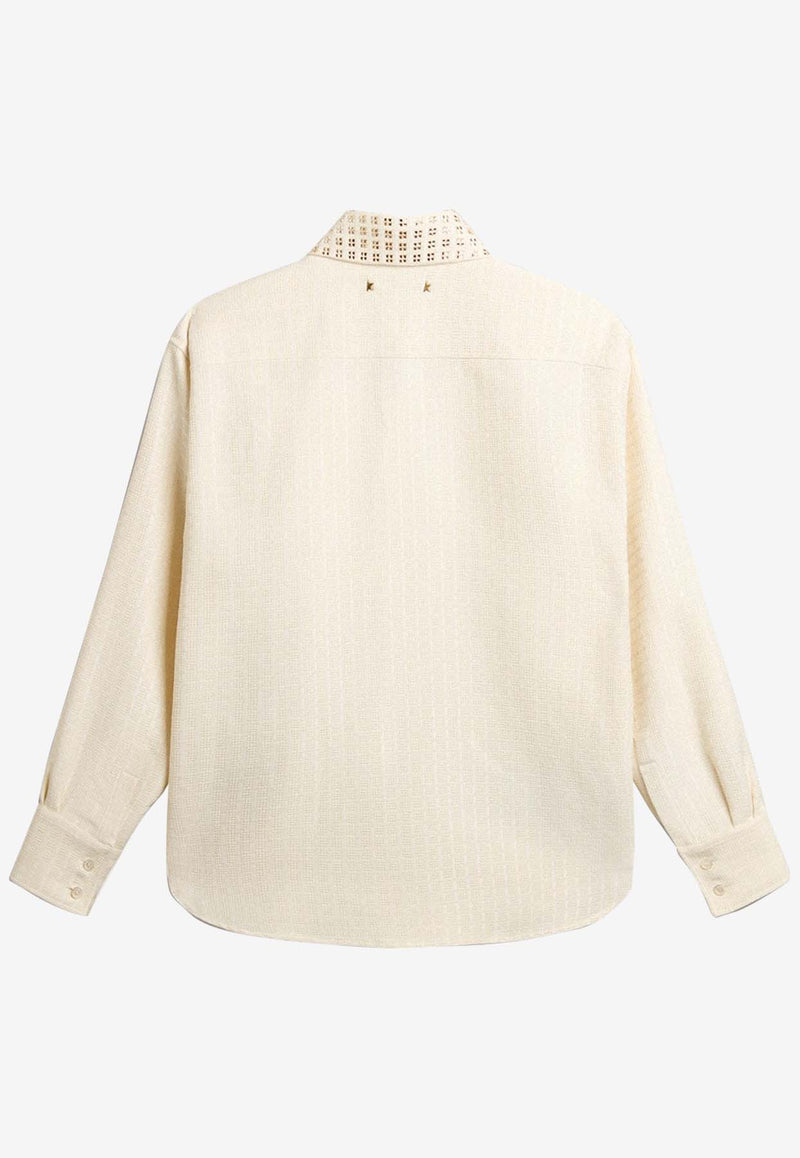 Golden Goose DB Crystal-Embellished Jacquard Shirt GWP02034-P001662-20103IVORY