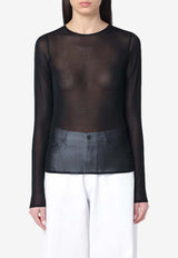 Golden Goose DB Long-Sleeved Sheer Top Black GWP02238P001971/Q_GOLDE-90100