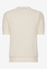 Dolce 
Gabbana Knitted Short-Sleeved T-shirt GXQ40T JBCAB W0001 White