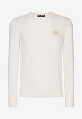 Dolce 
Gabbana Logo Long-Sleeved Knit T-shirt GXX02T JALAN W0001 White