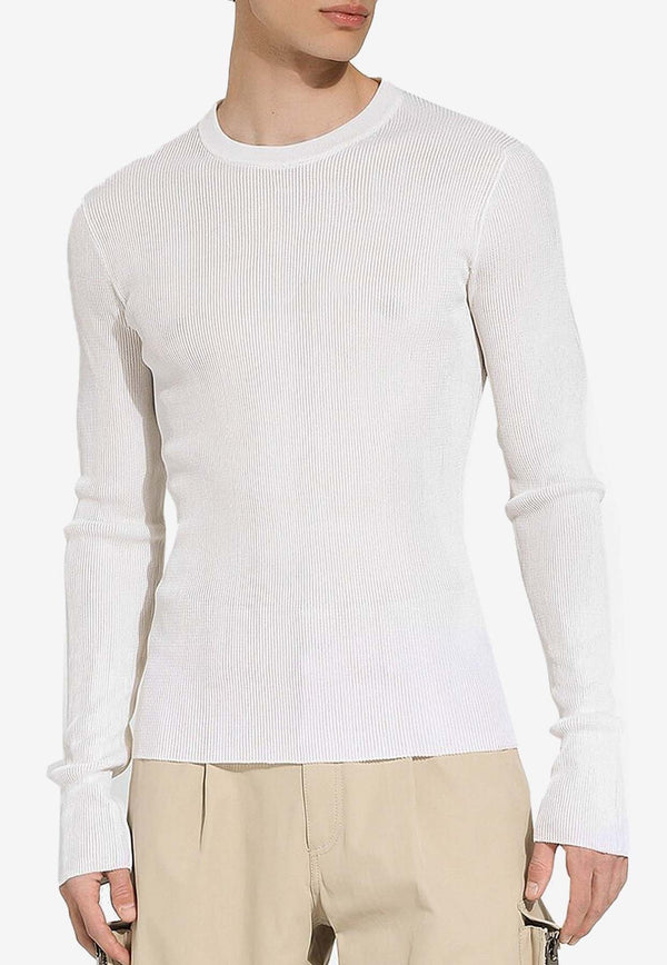 Dolce 
Gabbana Silk Crewneck Sweater White GXX46T JBSIO W0800