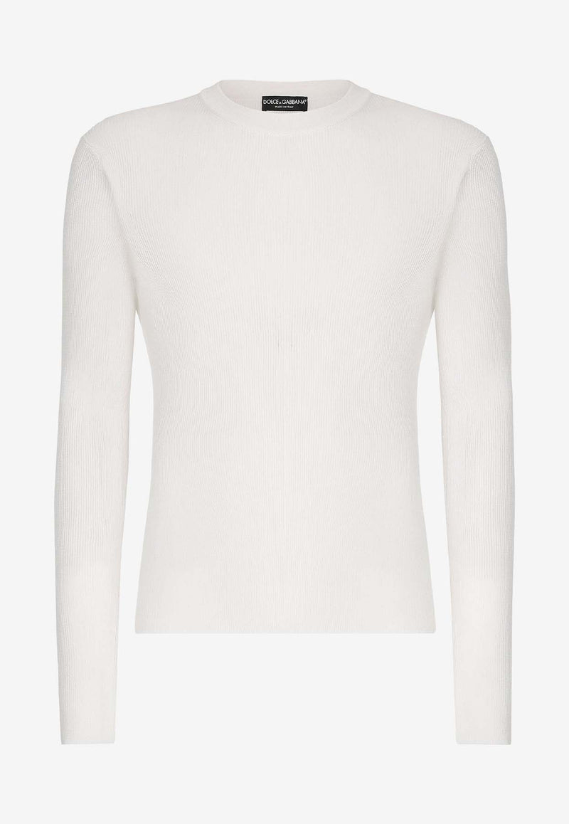 Dolce 
Gabbana Silk Crewneck Sweater White GXX46T JBSIO W0800