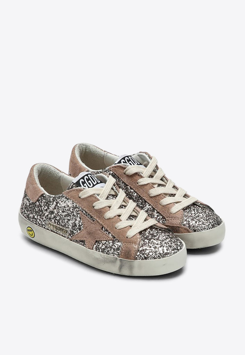 Golden Goose DB Kids Girls Super-Star Suede and Glitter Sneakers GYF00101-F006062-55603GOLD