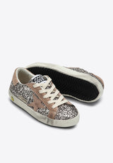 Golden Goose DB Kids Girls Super-Star Suede and Glitter Sneakers Metallic GYF00101F006062/P_GOLDE-55603