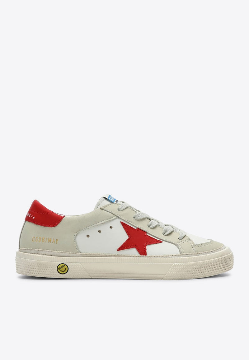 Golden Goose DB Kids Girls May Leather and Suede Sneakers White GYF00495F006087/P_GOLDE-10218