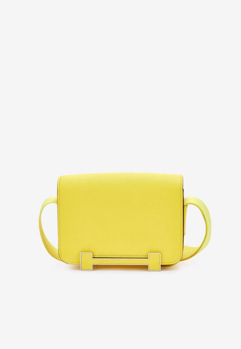 Hermès Geta Shoulder Bag in Jaune de Naples Chevre Leather with Palladium Hardware