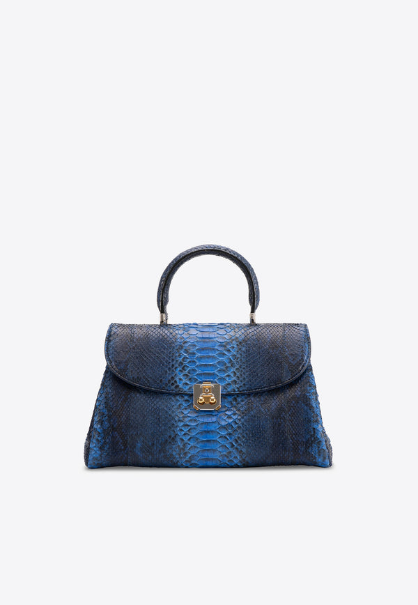 Jolie Python Leather Top Handle Bag