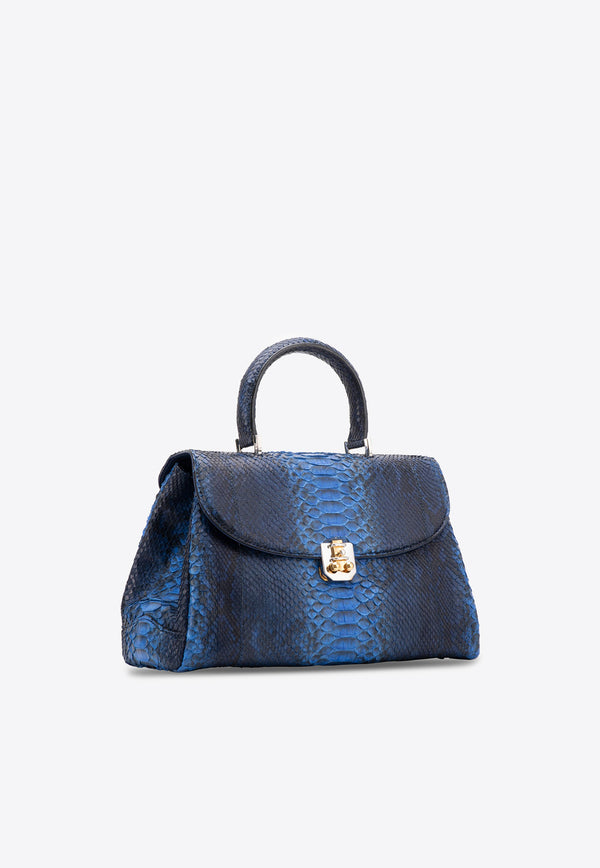 Jolie Python Leather Top Handle Bag