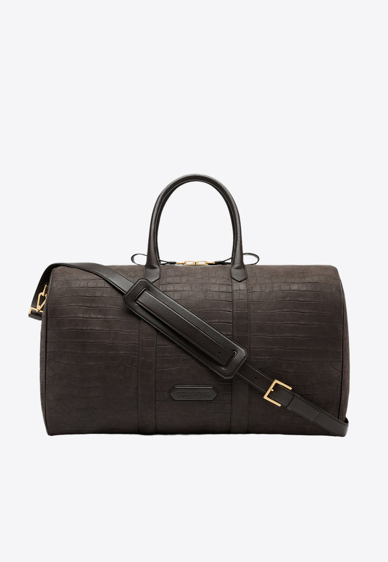 Tom Ford Croc-Embossed Leather Duffel Bag H0560-LCL379G 1B038