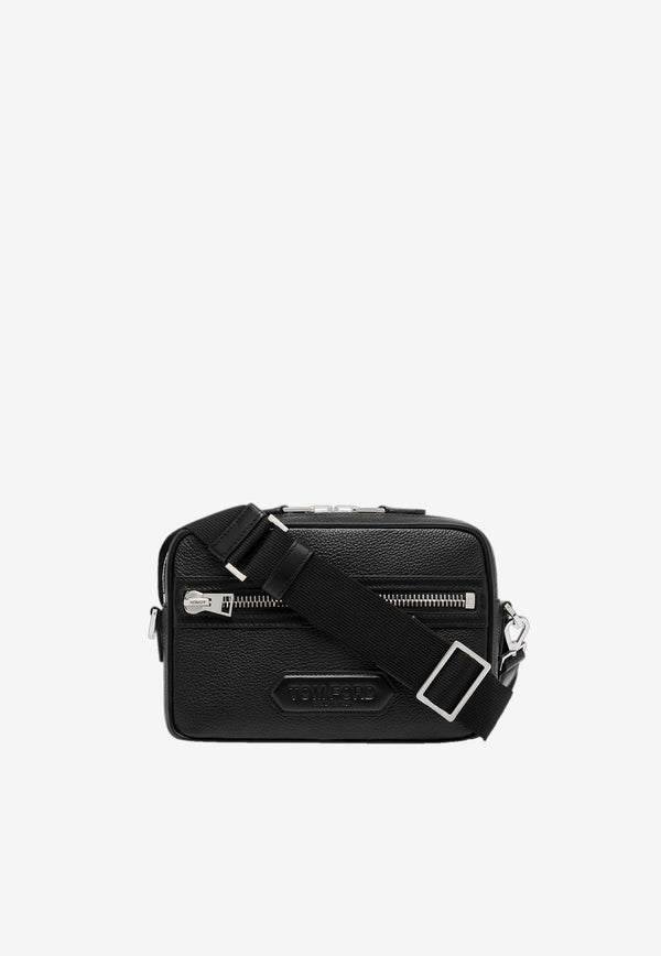 Tom Ford Small Leather Messenger Bag H0653-LCL213S 1N001 Black