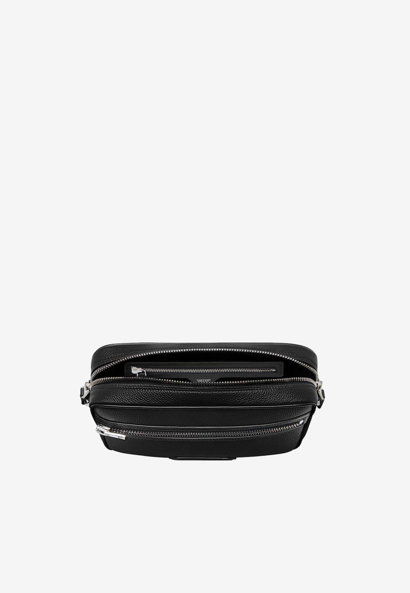 Tom Ford Medium Leather Messenger Bag H0654-LCL213S 1N001 Black