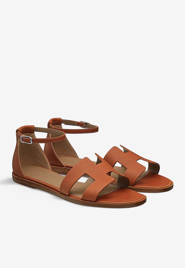 Hermès Santorini Sandals in Heritage Calfskin 