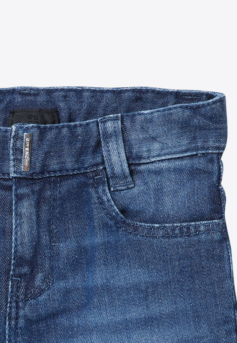 Givenchy Kids Girls 4G Monogram Washed Jeans Blue H30306-ADE/P_GIV-Z10