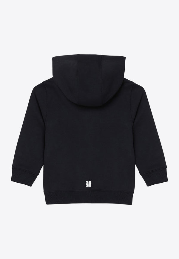 Givenchy Kids Boys Zip-Up Logo Hoodie Black H30319-BCO/P_GIV-09B