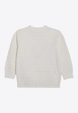 Givenchy Kids Girls 4G Monogram Jacquard Sweater White H30326-ACO/P_GIV-117