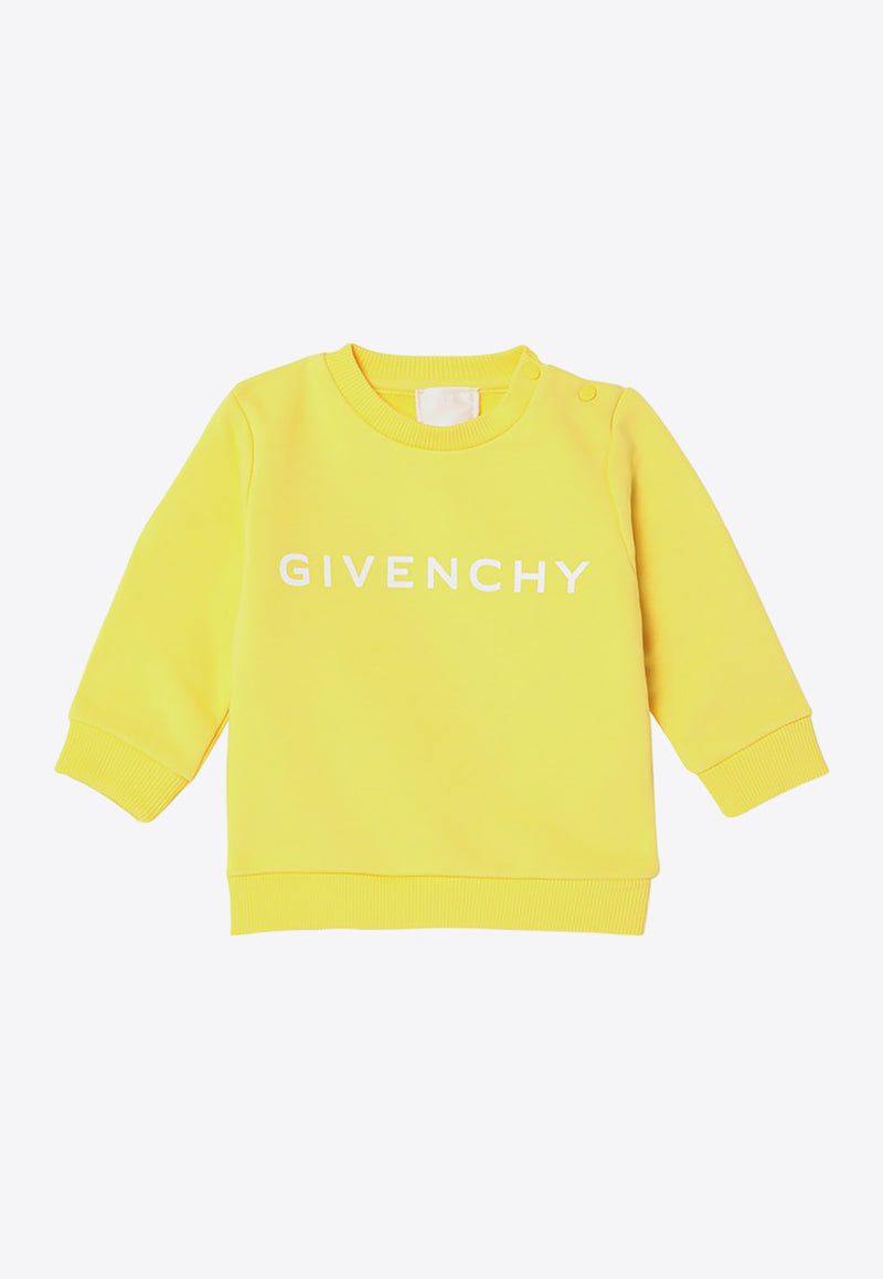 Givenchy Kids Babies Logo Print Sweatshirt Yellow H30472-ACO/P_GIV-526