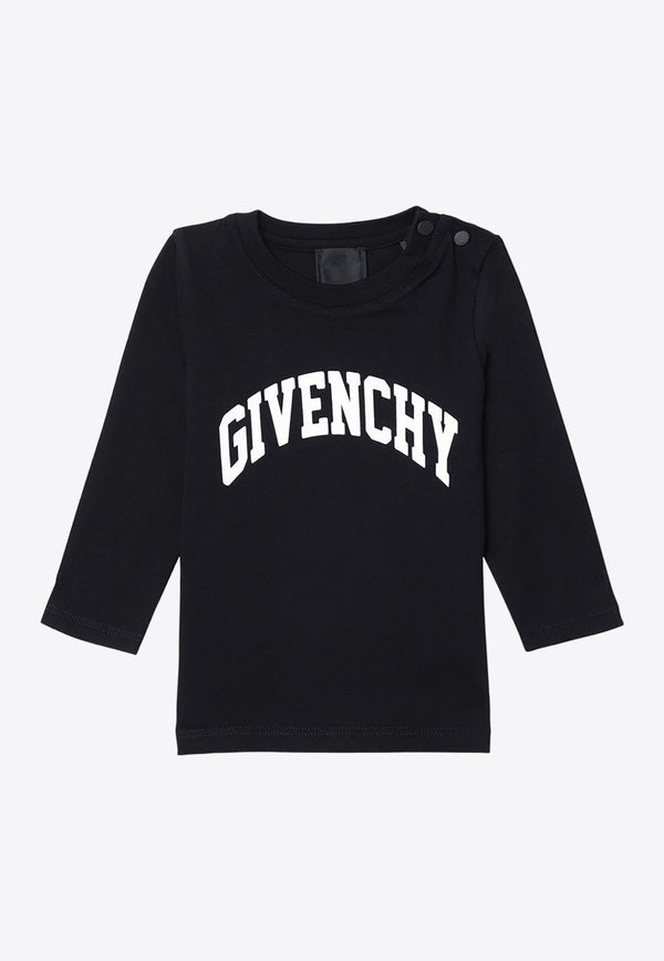 Givenchy Kids Babies Logo Print T-shirt Black H30474-ACO/P_GIV-09B