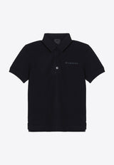 Givenchy Kids Boys Logo Embroidered Polo T-shirt Black H30555-ACO/P_GIV-09B