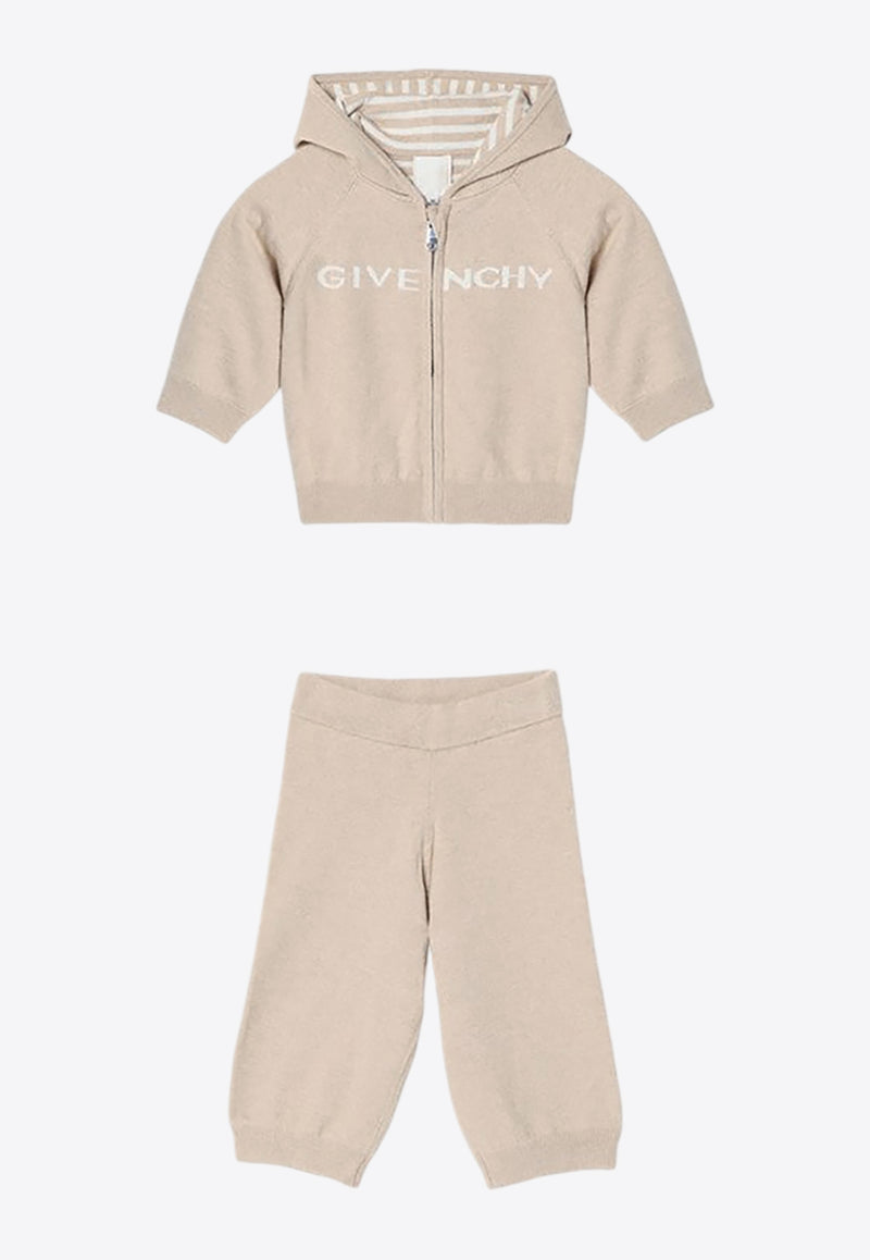 Givenchy Kids Babies 4G Reversible Sweatshirt and Pants Set Cream H30567CO/P_GIV-184