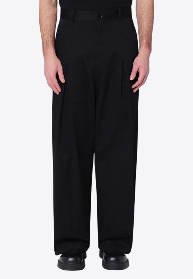 Loewe Logo Patch Wide-Leg Pants Black H526Y04WEP/P_LOEW-1100