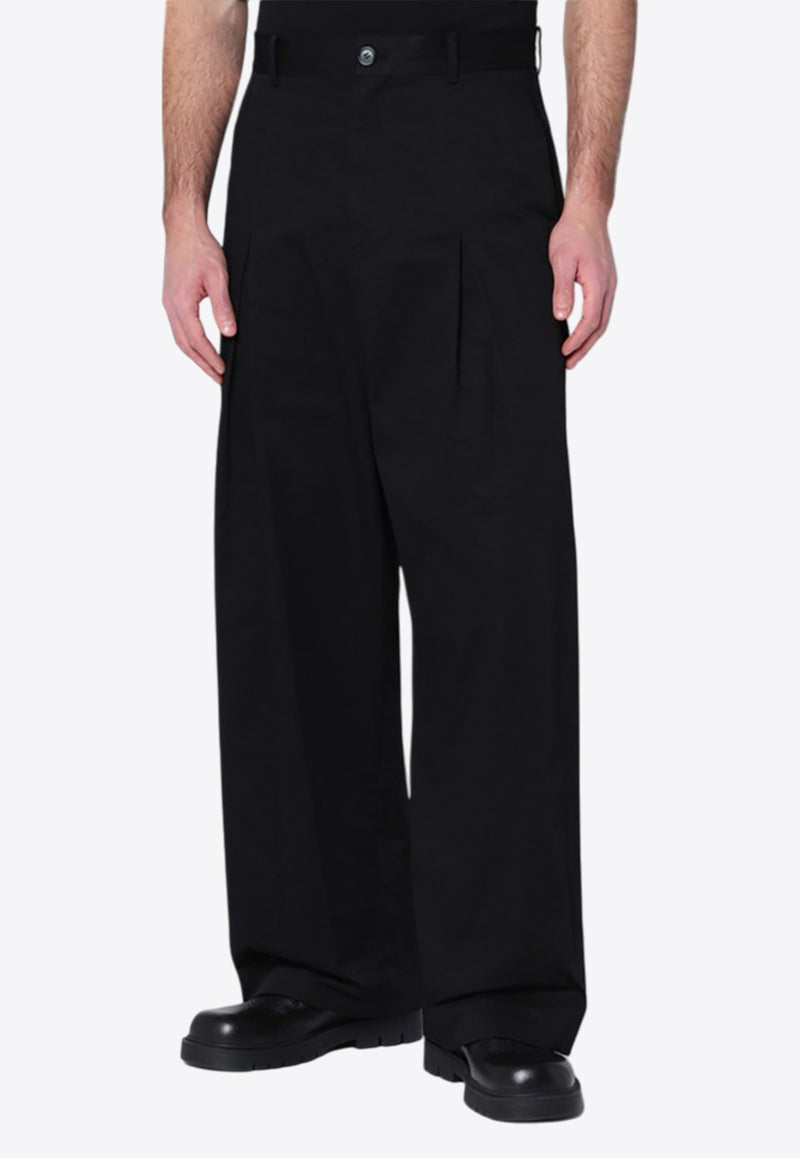 Loewe Logo Patch Wide-Leg Pants Black H526Y04WEP/P_LOEW-1100