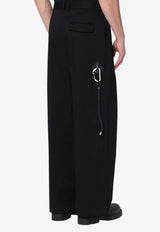 Loewe Logo Patch Wide-Leg Pants Black H526Y04WEP/P_LOEW-1100