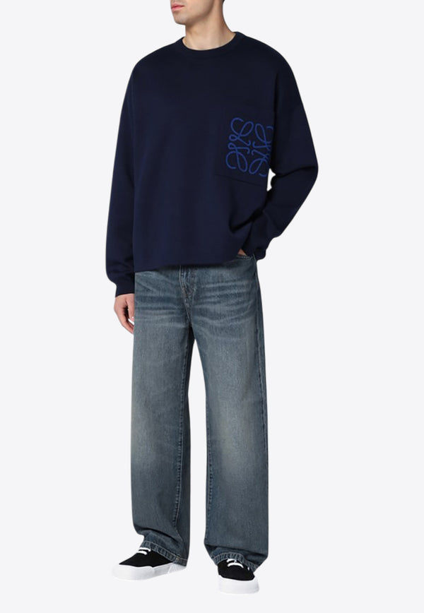 Loewe Anagram Crewneck Sweater Blue H526Y14KKICO/Q_LOEW-5110