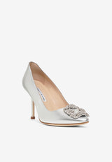 Manolo Blahnik Hangisi 90 Crystal Buckle Pumps HANGISI CLC 90 SILVER 0454 1475-0001 Silver