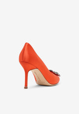 Manolo Blahnik Hangisi 90 Crystal Embellished Satin Pumps Orange HANGISI FMC 90 ORANGE 8044 0663-0111