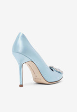 Hangisi 105 Satin Jewel Buckle Pumps Manolo Blahnik HANGISI OPAL 105 BLUE 4535 1755-0001