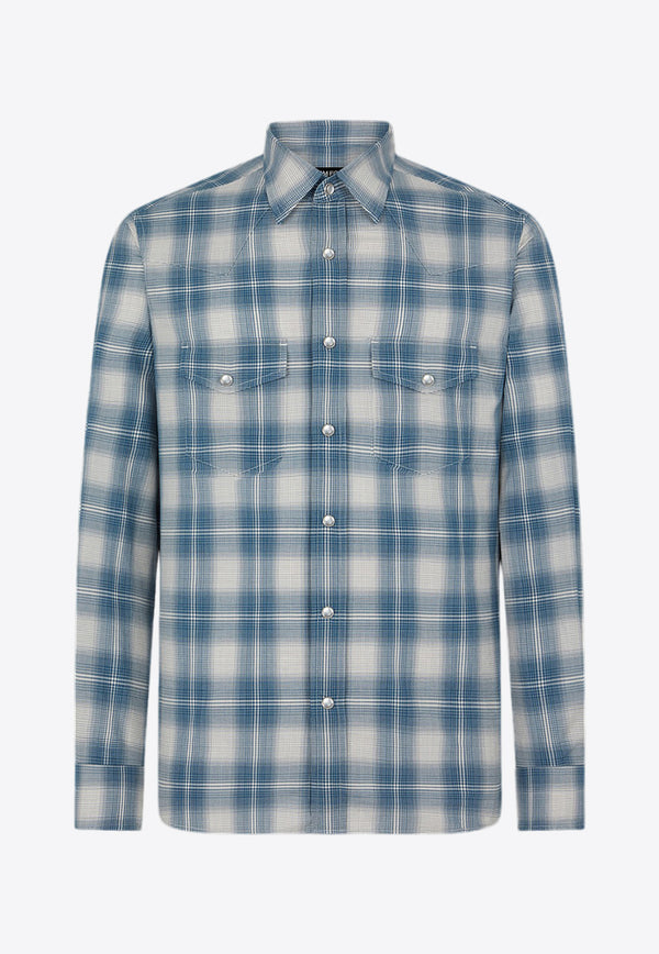 Tom Ford Long-Sleeved Checked Shirt HDS001-FMC101S24 ZAWDB