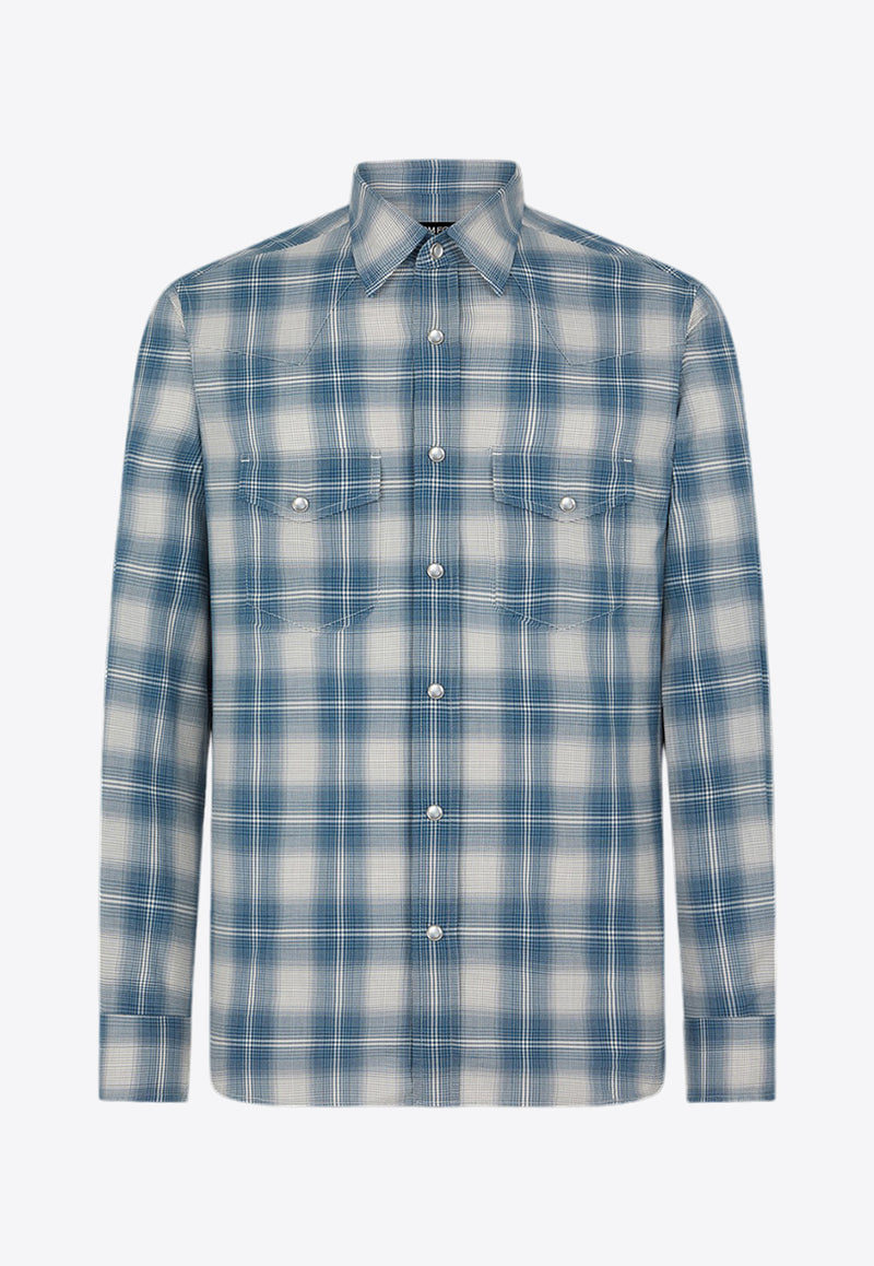 Tom Ford Long-Sleeved Checked Shirt HDS001-FMC101S24 ZAWDB