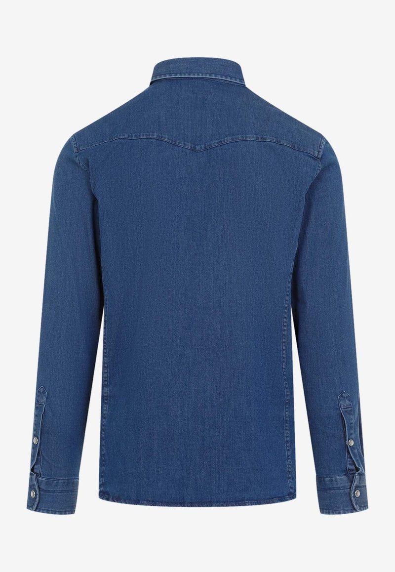 Tom Ford Long-Sleeved Denim Shirt HDS001-FMC121F24 HB659 Blue