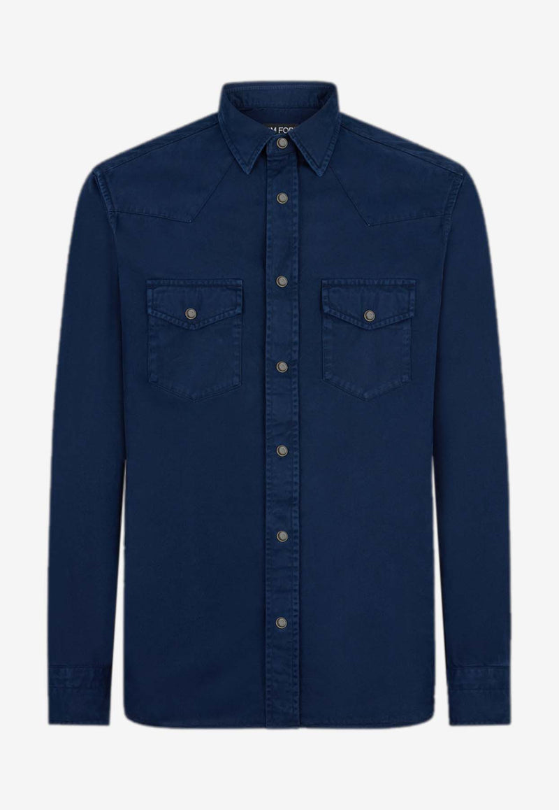 Tom Ford Long-Sleeved Western Shirt HDS001-FMC133F24 HB470 Indigo