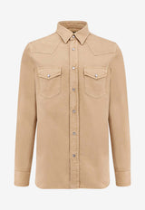 Tom Ford Long-Sleeved Western Shirt HDS001-FMC133F24 JB011 Biscuit