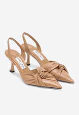 Jimmy Choo Hedera 70 Leather Slingback Pumps HEDERASB70NAP/O_JIMCH-BI