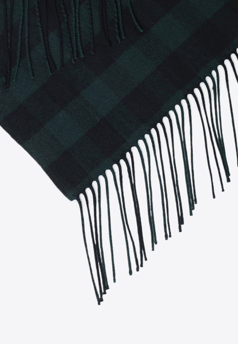 Destin Hedfrith Check Wool and Cashmere Shawl Green HEDFRITHWO/P_DESSR-BR