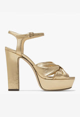 Jimmy Choo Heloise 120 Platform Sandals in Metallic Nappa Leather HELOISE 120 MNA GOLD