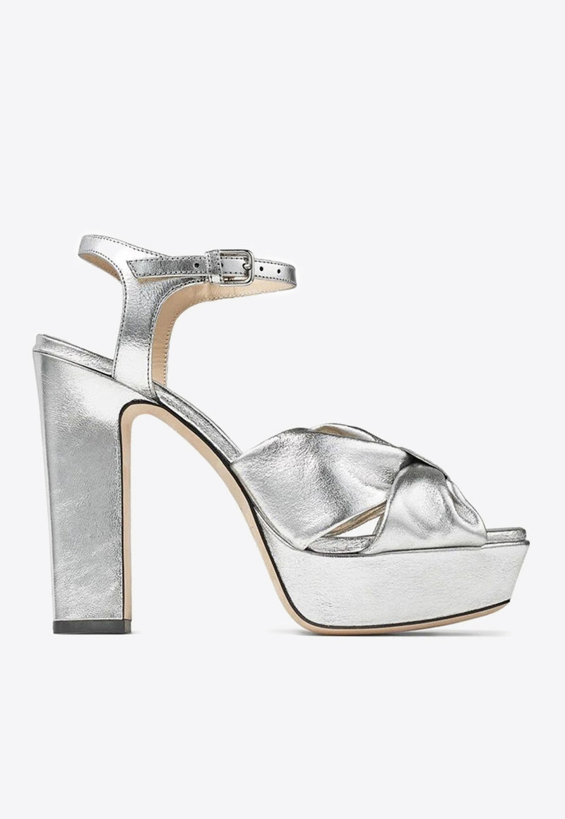 Heloise 120 Metallic Nappa Leather Platform Sandals Jimmy Choo HELOISE 120 MNA SILVER