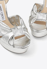 Heloise 120 Metallic Nappa Leather Platform Sandals Jimmy Choo HELOISE 120 MNA SILVER