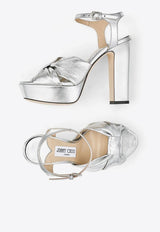 Heloise 120 Metallic Nappa Leather Platform Sandals Jimmy Choo HELOISE 120 MNA SILVER