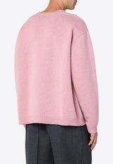 Studio Nicholson Hemyl Wool Crewneck Sweater Pink HEMYL377/P_STUNI-BO