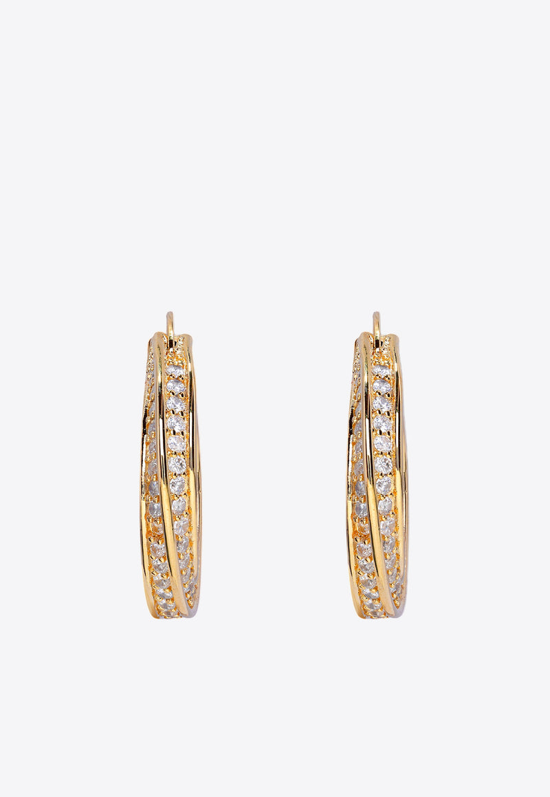 Crystal Haze Jewelry Heritage Grande Paved Hoop Earrings Gold HERITAGEHOOPS GRANDE PAVÃˆGOLD