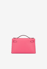 Hermès Kelly Pochette Clutch Bag in Rose Azalee Swift with Palladium Hardware