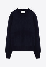 AMI PARIS Ami De Coeur Cashmere Sweater Blue HKS057005/P_AMI-4011