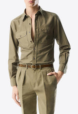 Tom Ford Long-Sleeved Shirt HME001-FMC120F24 FG509 Khaki